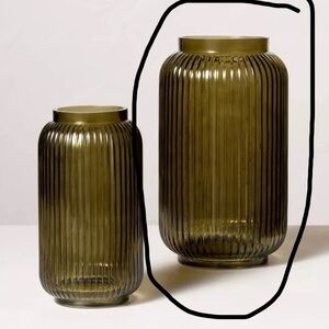 Hearth & Hand Magnolia Green Ribbed Glass Vases Large version $90 each